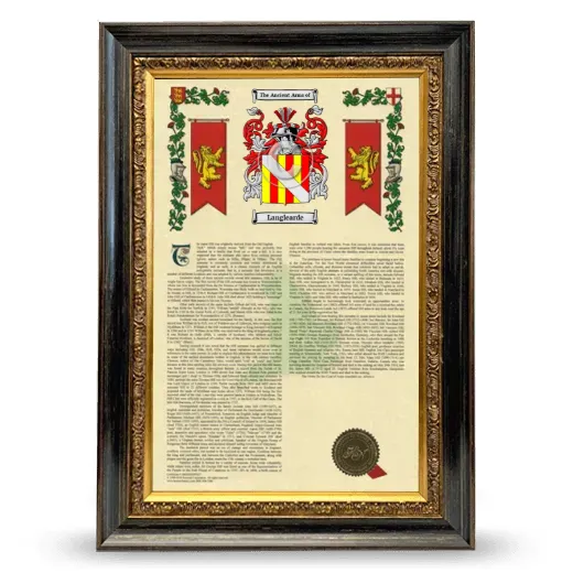 Langlearde Armorial History Framed - Heirloom