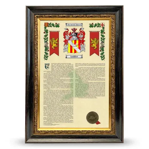 Lankfart Armorial History Framed - Heirloom