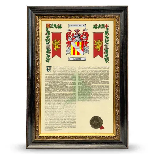 Lankfith Armorial History Framed - Heirloom