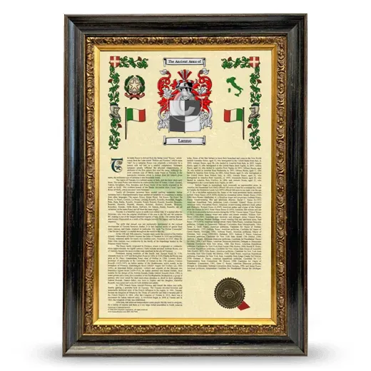 Lanno Armorial History Framed - Heirloom