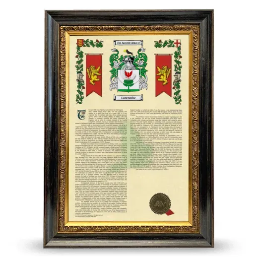 Larcombe Armorial History Framed - Heirloom