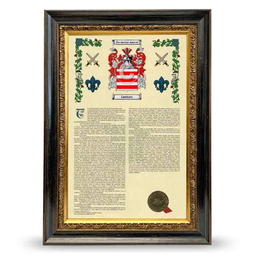 Larman Armorial History Framed - Heirloom