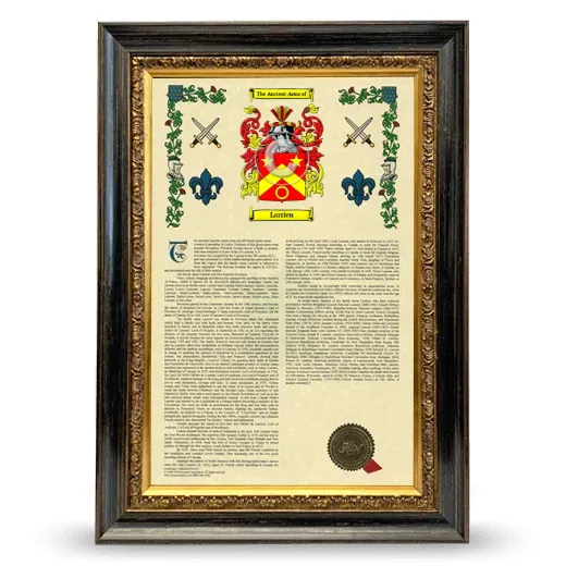 Larrieu Armorial History Framed - Heirloom