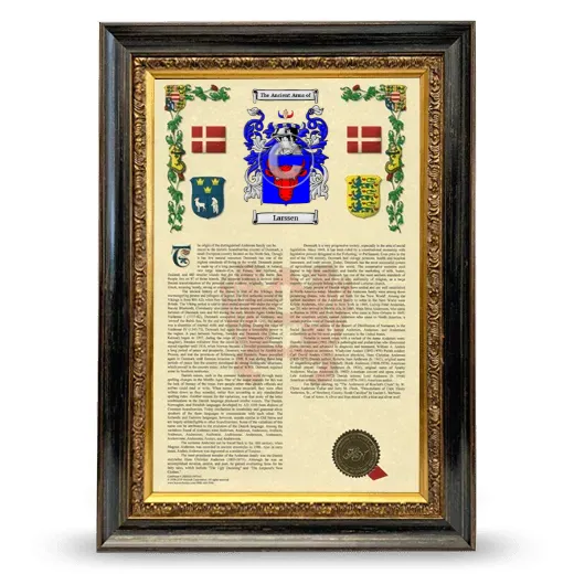 Larssen Armorial History Framed - Heirloom