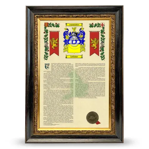 Lathome Armorial History Framed - Heirloom