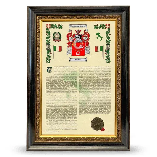 Latino Armorial History Framed - Heirloom