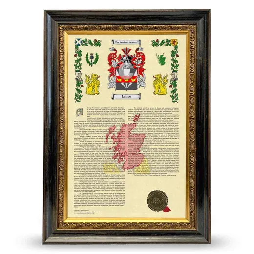 Lattoe Armorial History Framed - Heirloom
