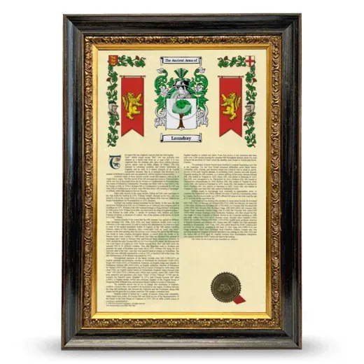Laundray Armorial History Framed - Heirloom