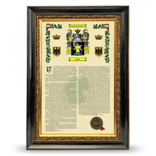 Laus Armorial History Framed - Heirloom