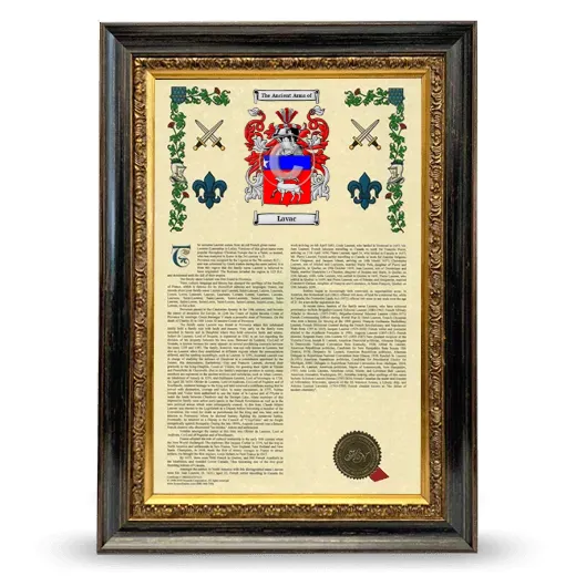 Lavac Armorial History Framed - Heirloom