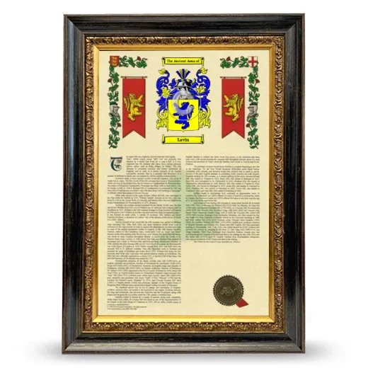 Lavin Armorial History Framed - Heirloom