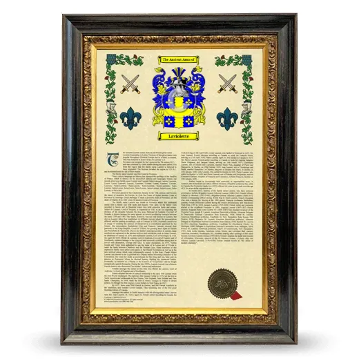 Laviolette Armorial History Framed - Heirloom