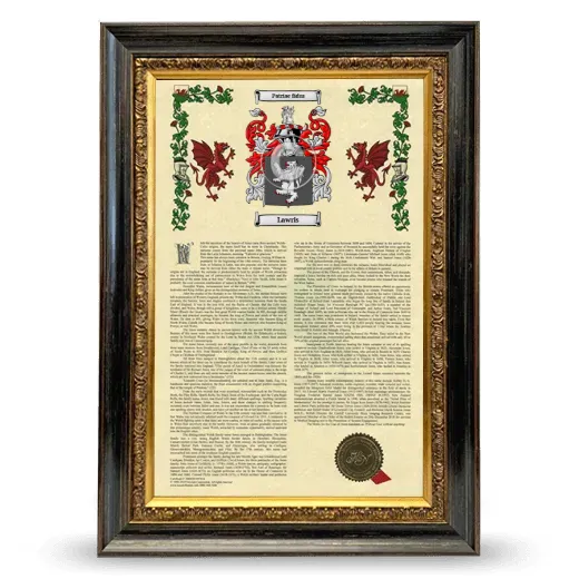 Lawris Armorial History Framed - Heirloom