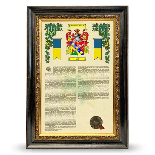 Laz Armorial History Framed - Heirloom