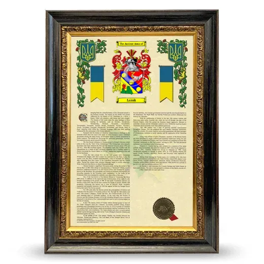 Lazak Armorial History Framed - Heirloom