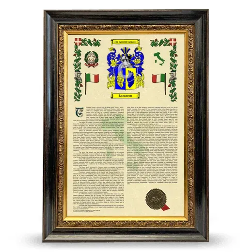 Lazzaron Armorial History Framed - Heirloom