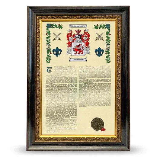 Le'corbeiller Armorial History Framed - Heirloom
