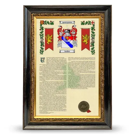 Leakes Armorial History Framed - Heirloom
