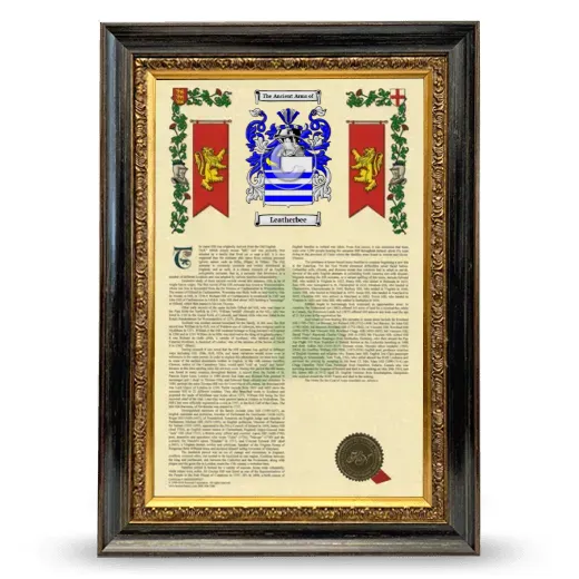 Leatherbee Armorial History Framed - Heirloom