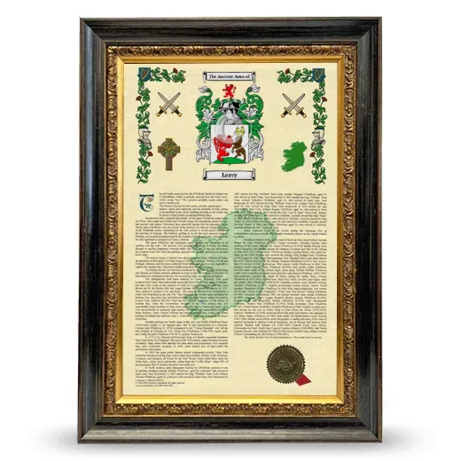 Leavy Armorial History Framed - Heirloom
