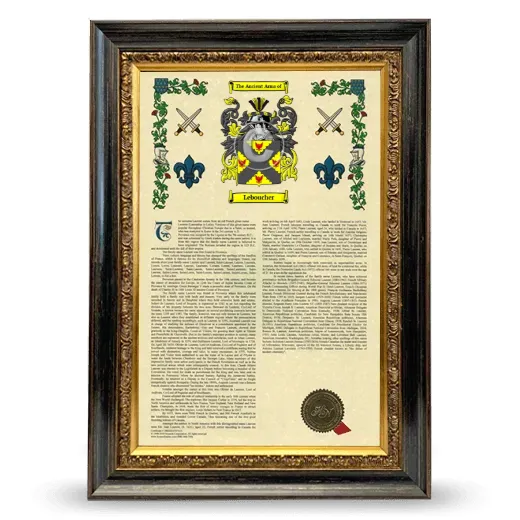 Leboucher Armorial History Framed - Heirloom