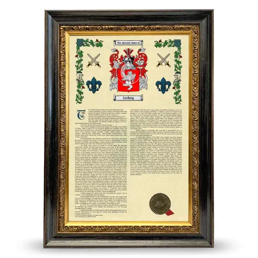 Leclerq Armorial History Framed - Heirloom