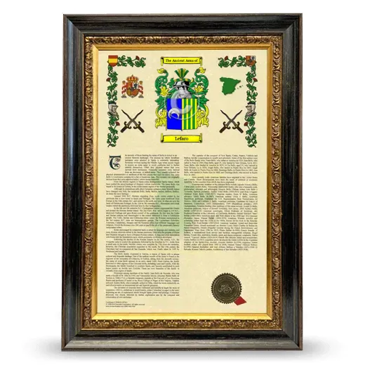 Lefaro Armorial History Framed - Heirloom
