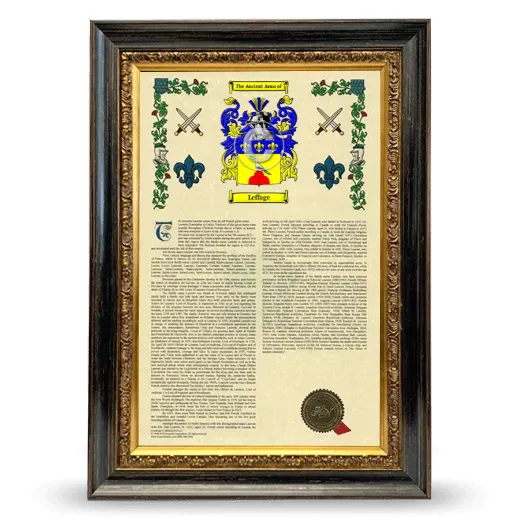 Leffage Armorial History Framed - Heirloom