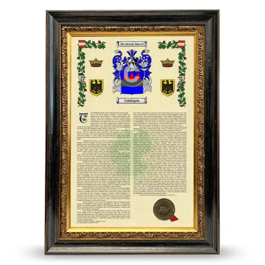 Leiningen Armorial History Framed - Heirloom