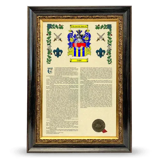Lejoi Armorial History Framed - Heirloom