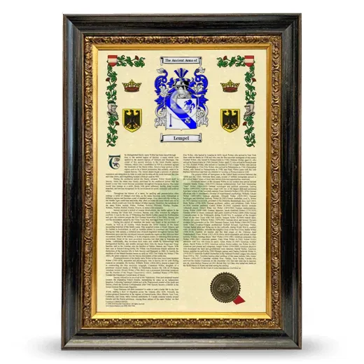 Lempel Armorial History Framed - Heirloom