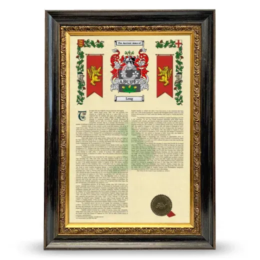 Leng Armorial History Framed - Heirloom