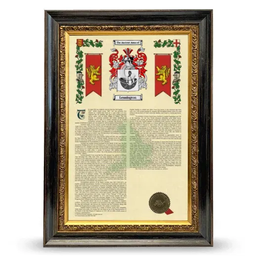 Lennington Armorial History Framed - Heirloom