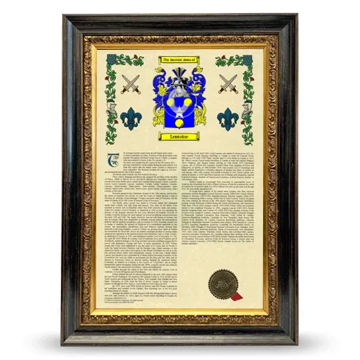 Lentoine Armorial History Framed - Heirloom