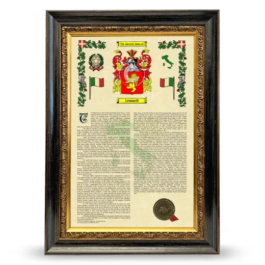 Leonardi Armorial History Framed - Heirloom