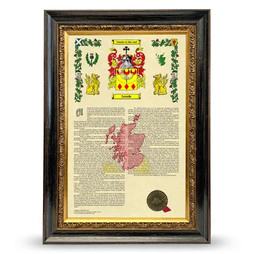 Leorde Armorial History Framed - Heirloom
