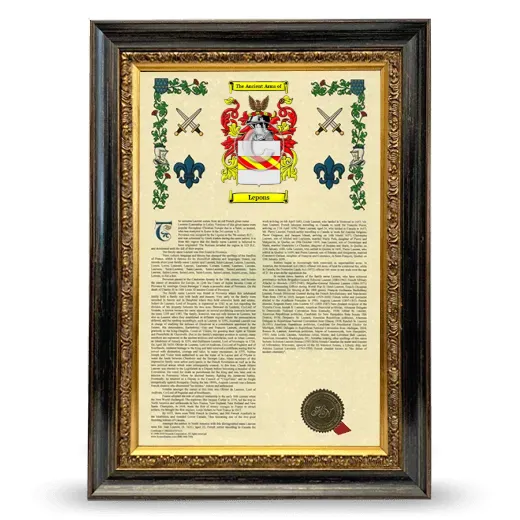 Lepons Armorial History Framed - Heirloom