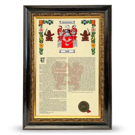 Lesh Armorial History Framed - Heirloom