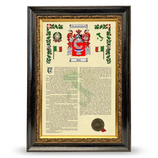 Leto Armorial History Framed - Heirloom