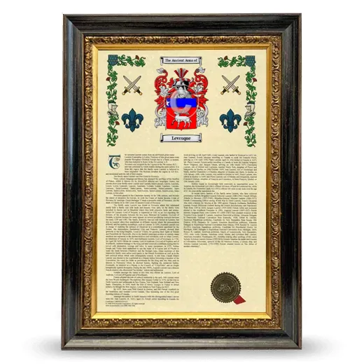 Levesque Armorial History Framed - Heirloom