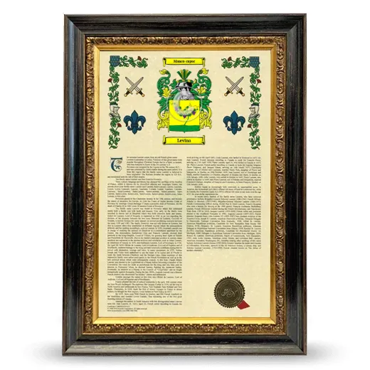 Levina Armorial History Framed - Heirloom