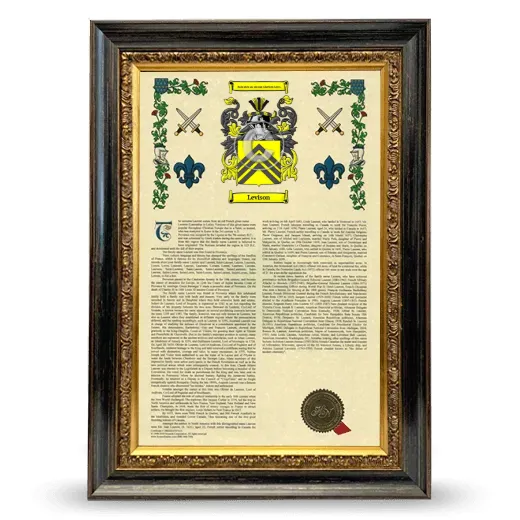 Levison Armorial History Framed - Heirloom