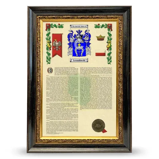 Lewandowski Armorial History Framed - Heirloom