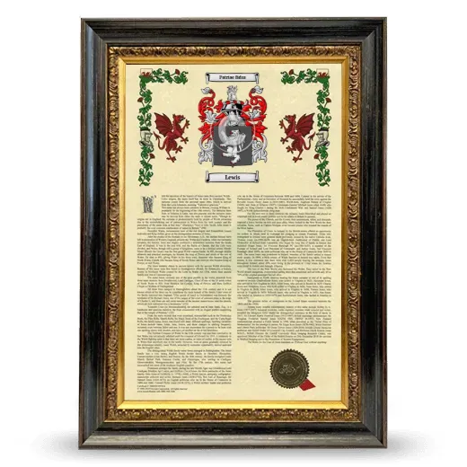 Lewis Armorial History Framed - Heirloom