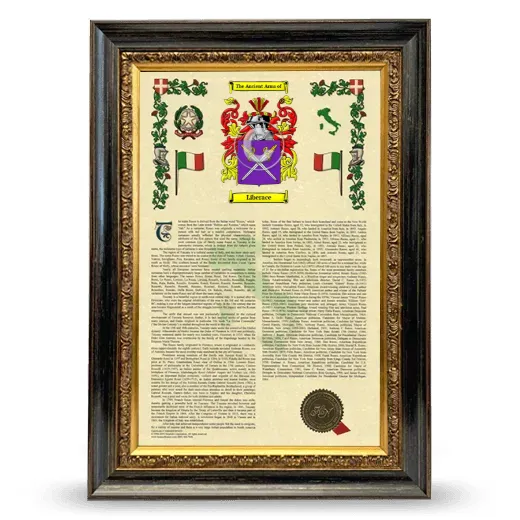 Liberace Armorial History Framed - Heirloom