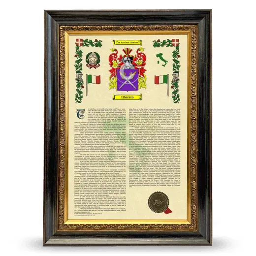 Liberato Armorial History Framed - Heirloom