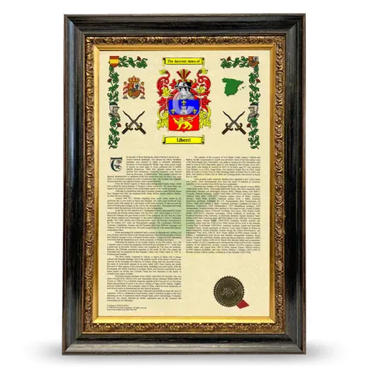 Liberti Armorial History Framed - Heirloom