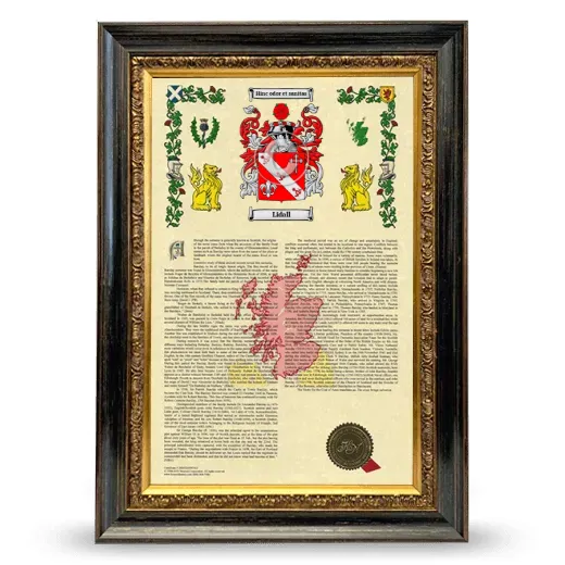 Lidall Armorial History Framed - Heirloom