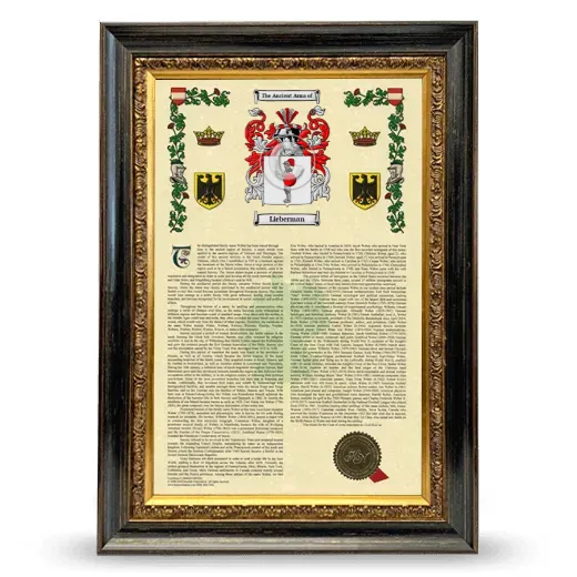 Lieberman Armorial History Framed - Heirloom