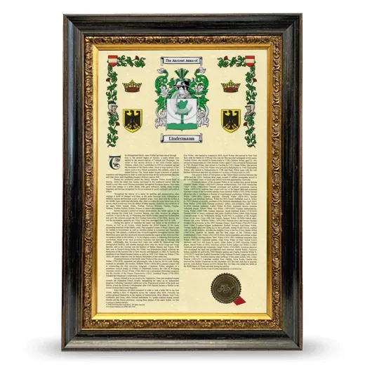 Lindermann Armorial History Framed - Heirloom